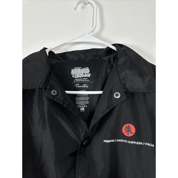 PRIMITIVE x NARUTO SHIPPUDEN ITACHI Collab BLACK SNAP JACKET TEEN XL NWOT - Picture 2 of 6